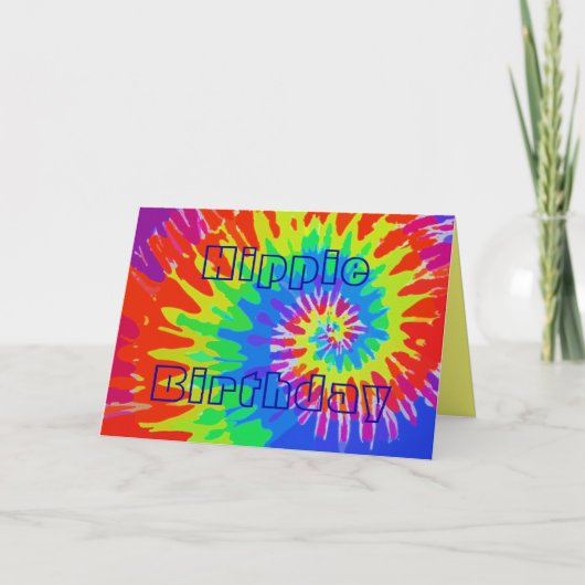 Hippie Birthday Groovy Krawatte Dye Card Karte (Vorderseite)