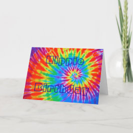 Hippie Birthday Groovy Krawatte Dye Card Karte