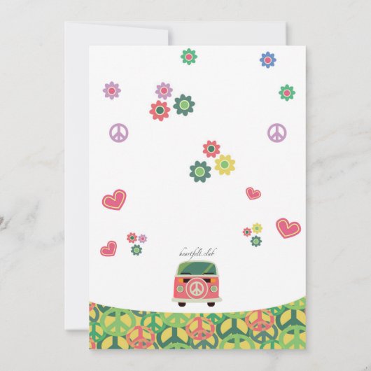 Hippie Birthday Party Einladung (Rückseite)