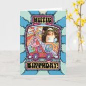 Hippie Birthday Personalizable Karte (Gelbe Blume)