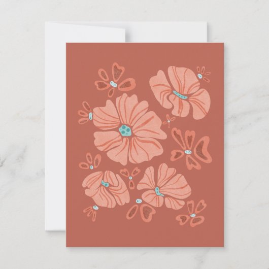 Hippie Blooms: Artwork der Abstrakten Roten Blume (Vorderseite)