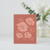 Hippie Blooms: Artwork der Abstrakten Roten Blume  (Stehend Vorderseite)