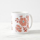 Hippie Blooms: Artwork der Abstrakten Roten Blume Kaffeetasse (VorderseiteRechts)