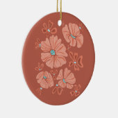 Hippie Blooms: Artwork der Abstrakten Roten Blume Keramik Ornament (Rechts)