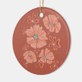 Hippie Blooms: Artwork der Abstrakten Roten Blume Keramik Ornament (Links)