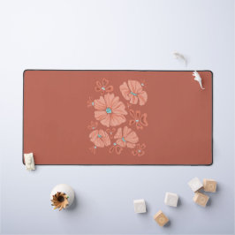 Hippie Blooms: Power der Abstrakten Roten Blume Schreibtischunterlage