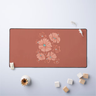 Hippie Blooms: Power der Abstrakten Roten Blume Schreibtischunterlage