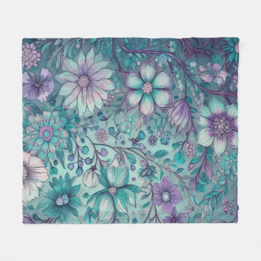 Hippie Blues Fleece Blanket (Vorderseite (Horizontal))