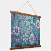 Hippie Blues Wandteppich Mit Holzrahmen (Gewinkelt)