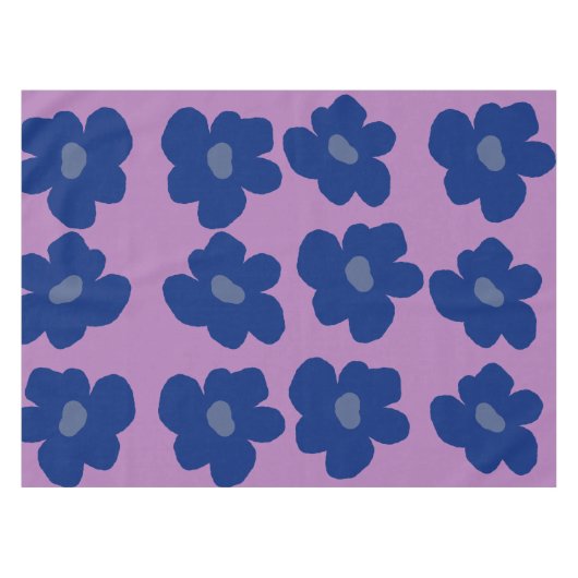 Hippie Blume Blue Tischdecke (Vorderseite (Horizontal))