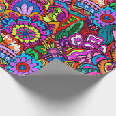 Hippie Blume Design Packpapier (Ecke)