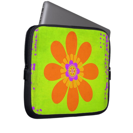 Hippie-Blume Laptopschutzhülle (Vorne Rechts)