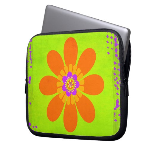 Hippie-Blume Laptopschutzhülle (Vorderseite Links)