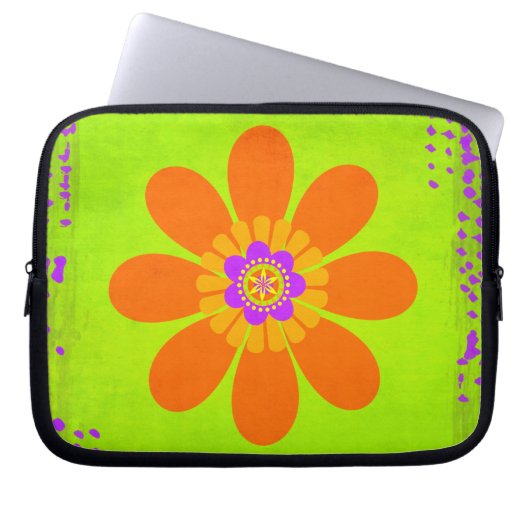 Hippie-Blume Laptopschutzhülle (Vorderseite)