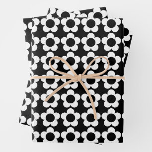 Hippie-Blume-Muster Geschenkpapier Set