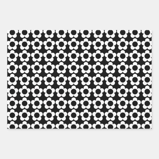 Hippie-Blume-Muster Geschenkpapier Set (Vorderseite)