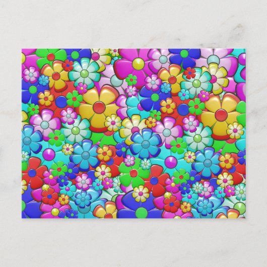 Hippie-Blume-Postkarte Postkarte (Vorderseite)