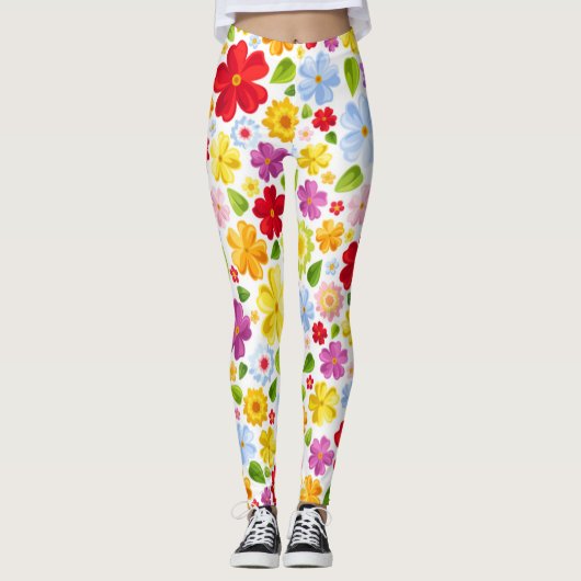 Hippie Blume Power 60er Gemustert | LEGGINGS (Vorderseite)