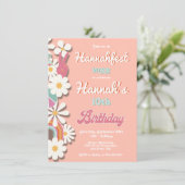 Hippie Blume Power 70er 60er Birthday Party Einladung (Stehend Vorderseite)