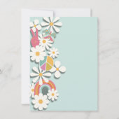 Hippie Blume Power 70er 60er Birthday Party Einladung (Rückseite)