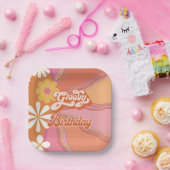 Hippie Blume Power 70er 60er Birthday Party Papier Pappteller (Party)