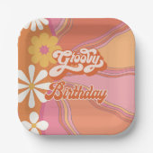 Hippie Blume Power 70er 60er Birthday Party Papier Pappteller (Vorderseite)