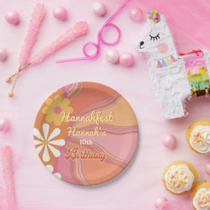 Hippie Blume Power 70er 60er Birthday Party Pappteller