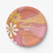 Hippie Blume Power 70er 60er Birthday Party Pappteller (Vorderseite)