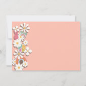 Hippie Blume Power 70er 60er Geburtstagspartei Ein Einladung (Rückseite)