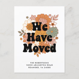 Hippie-Blume-Power der 1960er Jahre - neue Adresse Ankündigungspostkarte