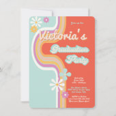 Hippie Blume Power Foto Abschluss Einladung (Rückseite)