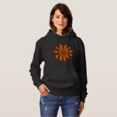 Hippie Blume Power Friedenszeichen in Orange Hoodie (Vorne ganz)