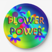 Hippie Blume Power Party Teller (Vorderseite)