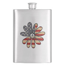 Hippie Blume Power Peace Signie American Flag
