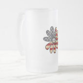 Hippie Blume Power Peace Signie American Flag Mattglas Bierglas (Vorderseite Links)