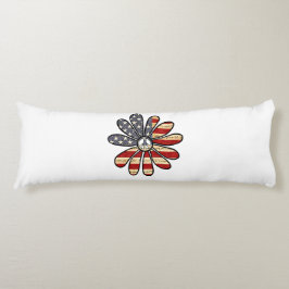 Hippie Blume Power Peace Signie American Flag Seitenschläferkissen