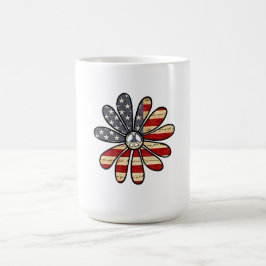 Hippie Blume Power Peace Signie American Flag Verwandlungstasse