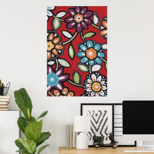 Hippie Blume Power Poster (Heimbüro)