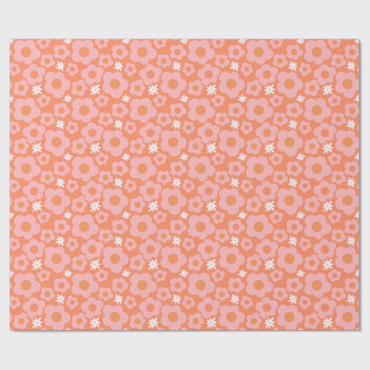 Hippie Blume Power Wrapping Paper Geschenkpapier (Flach)