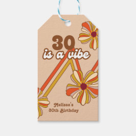 Hippie Blume Retro 70er Zigzag 30. Geburtstag Geschenkanhänger
