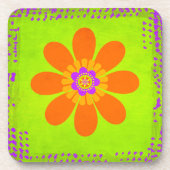 Hippie-Blume Untersetzer (Vorderseite)