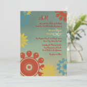 Hippie Blume Vintage Hochzeit Einladung 12x18 (Stehend Vorderseite)