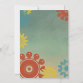 Hippie Blume Vintage Hochzeit Einladung 12x18 (Rückseite)