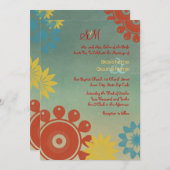 Hippie Blume Vintage Hochzeit Einladung 12x18 (Vorne/Hinten)