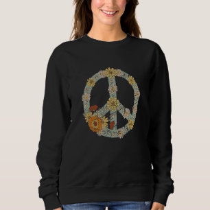 Hippie Blumen Groovy Frieden 70er Jahre Blume Retr Sweatshirt