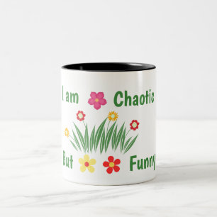 Hippie-Blumen-Kaffeetasse personalisiert Zweifarbige Tasse