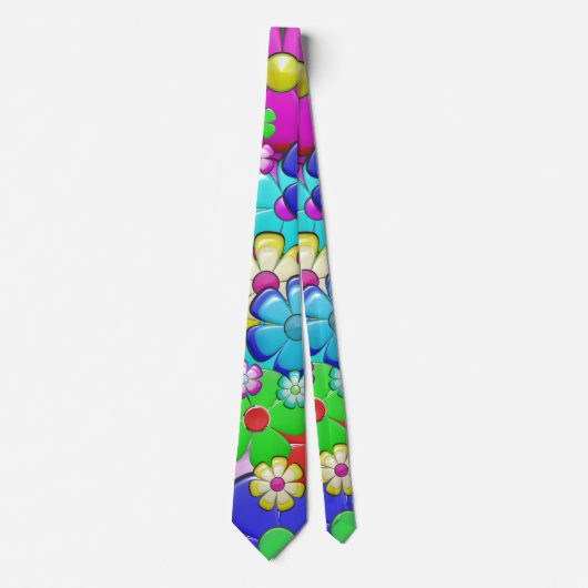 Hippie-Blumen Krawatte (Vorderseite)