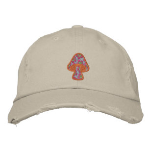 Hippie-Blumen Pilz Bestickte Kappe