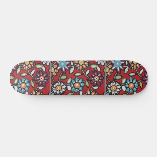 Hippie-Blumen-Power Skateboard (Horizontal)