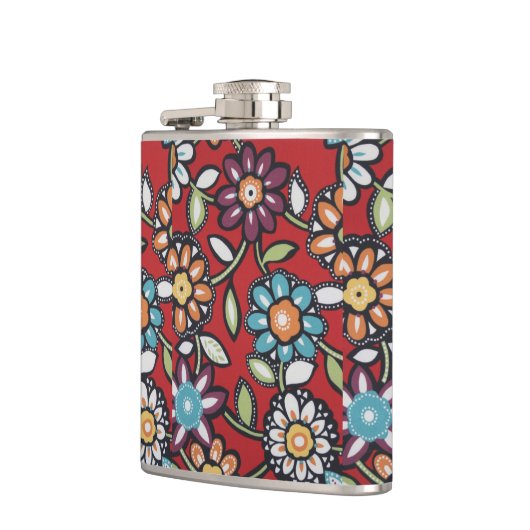 Hippie-Blumenflasche Flachmann (Links)